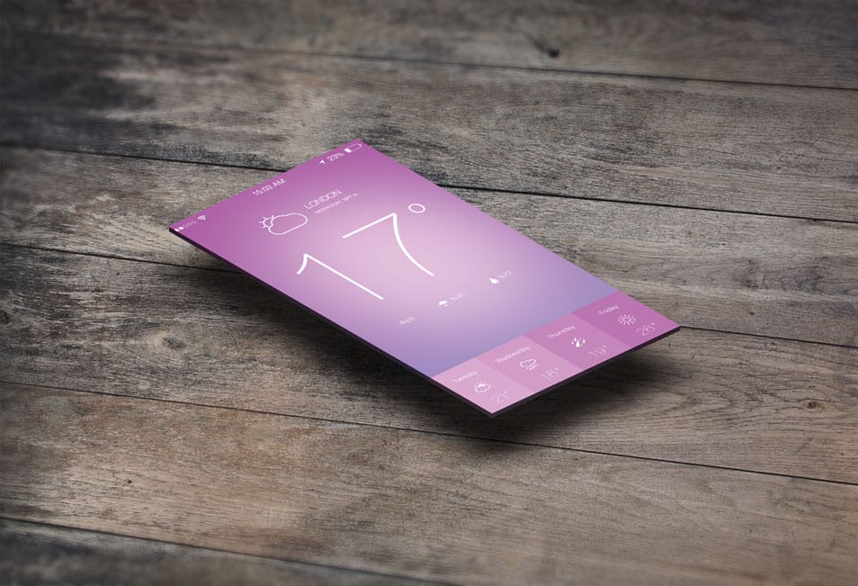 iOS 7 Weather App Design(PSD)