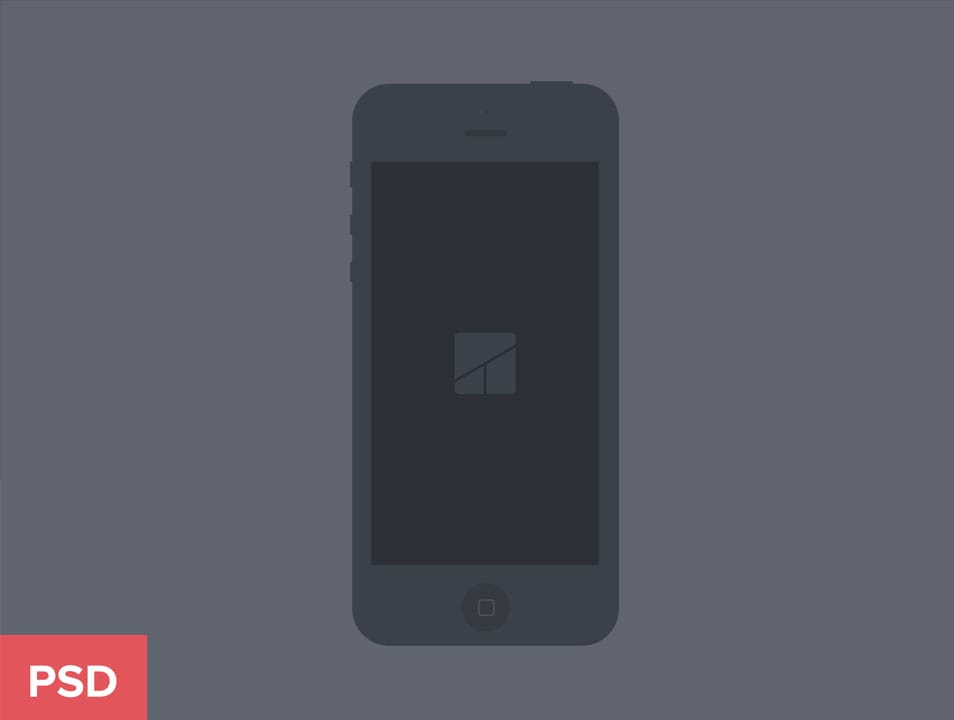 iPhone 5 flat mockup (Black)
