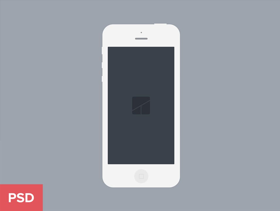 iPhone 5 flat mockup (White)