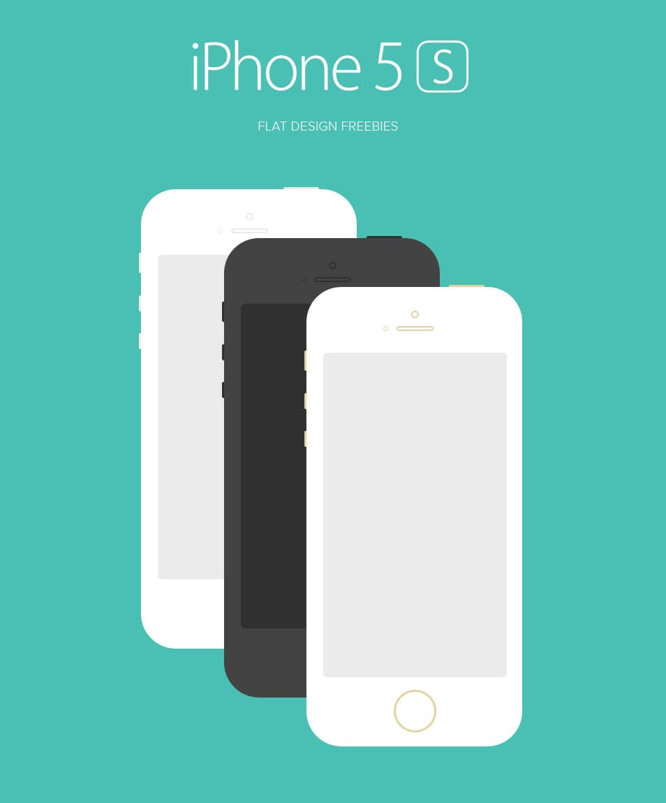 iPhone 5S Flat Design(PSD)