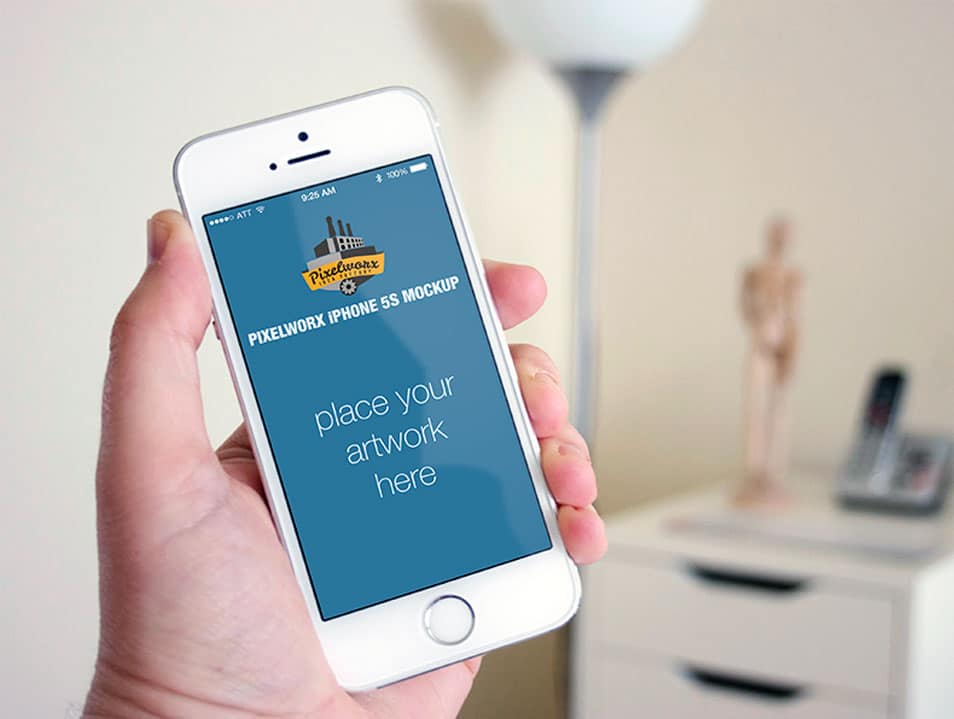 iPhone 5S in Hand Mockup