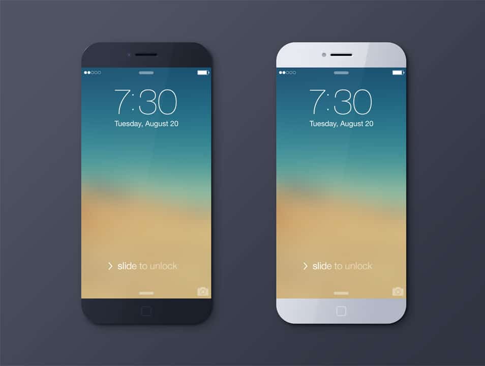 iPhone 6 black & white Mockup PSD