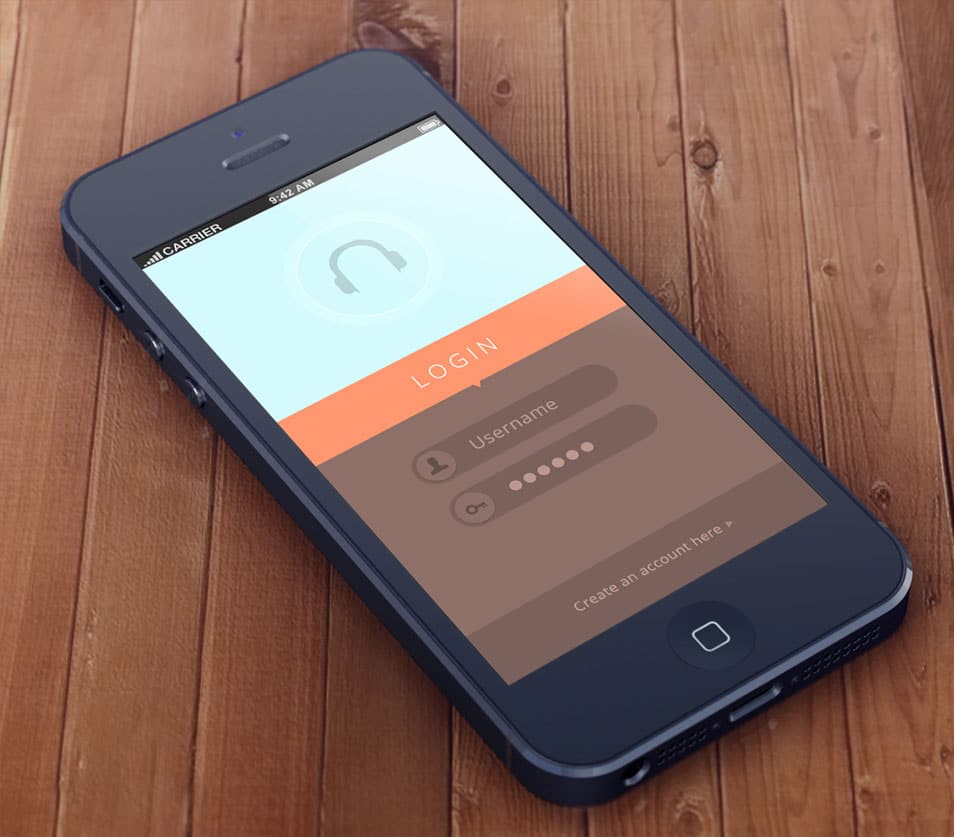 iPhone App Screen Presentation PSD Mockup Design