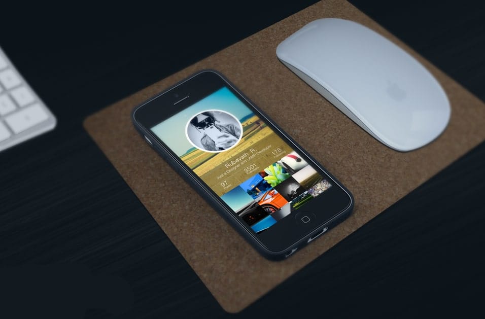 iPhone Work space Mockup