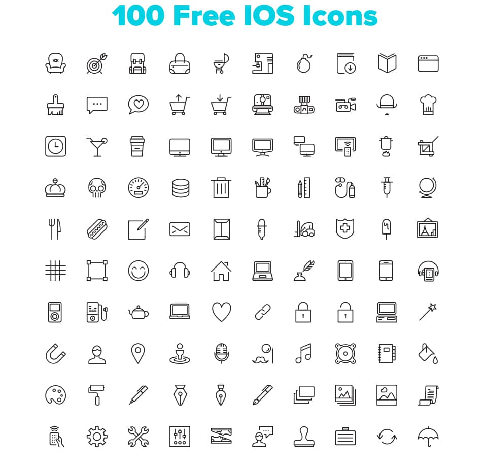100 Free iOS7 Vector Icons