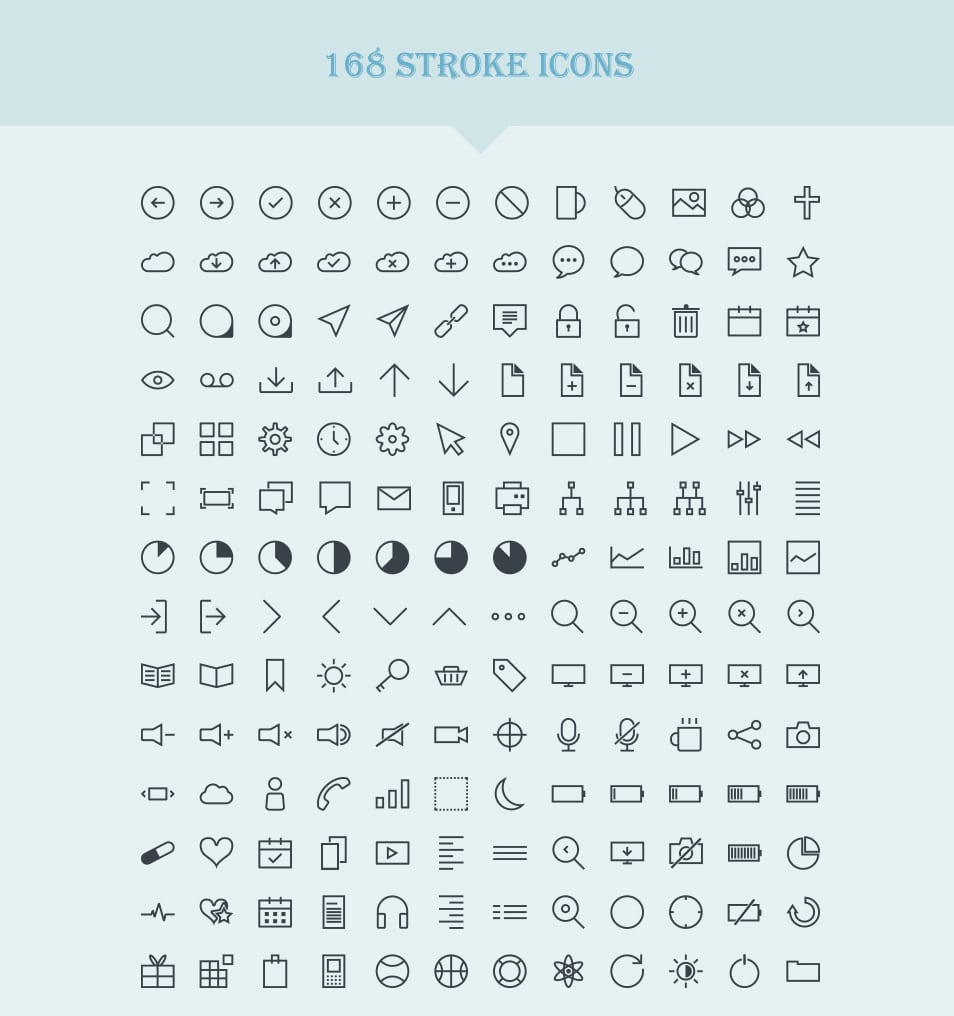168 Vector Stroke Icons