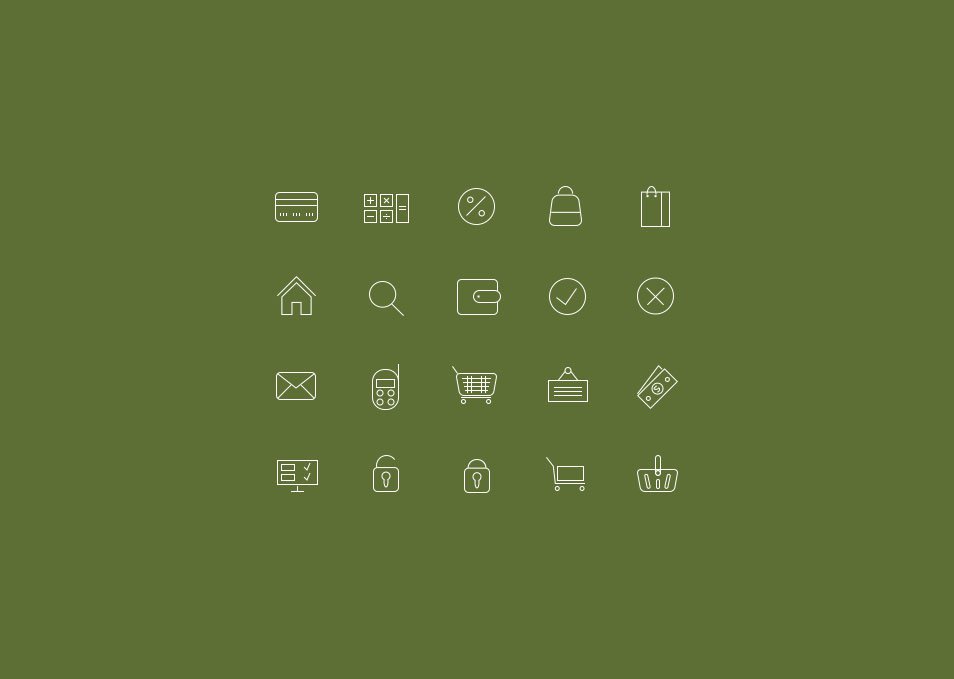 20 thin icons for online shops