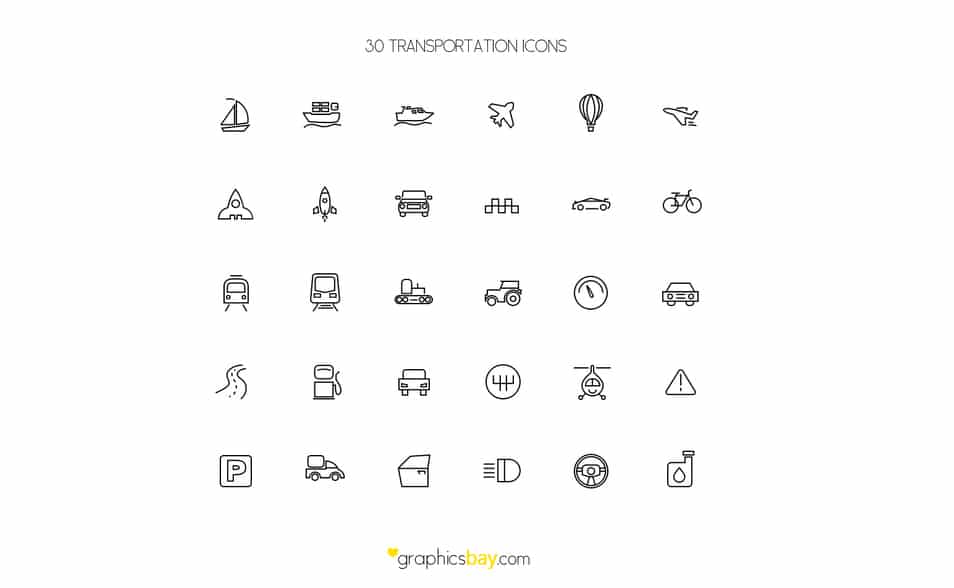 30 FREE Transport Icons