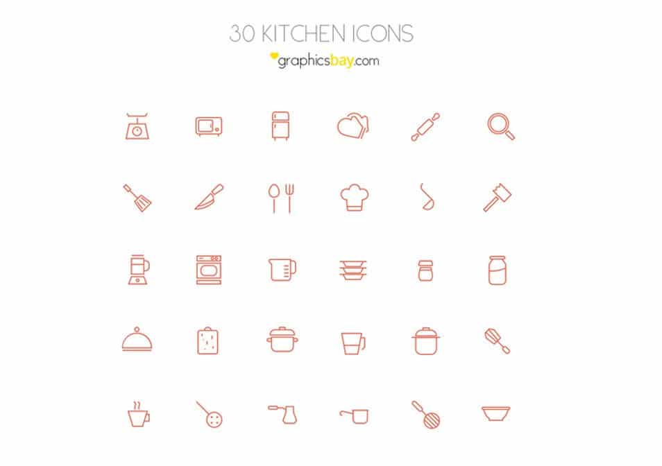30 exclusive kitchen icons