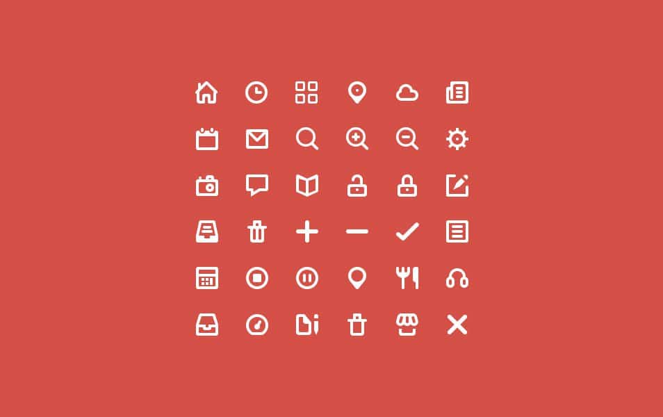 36 various icons