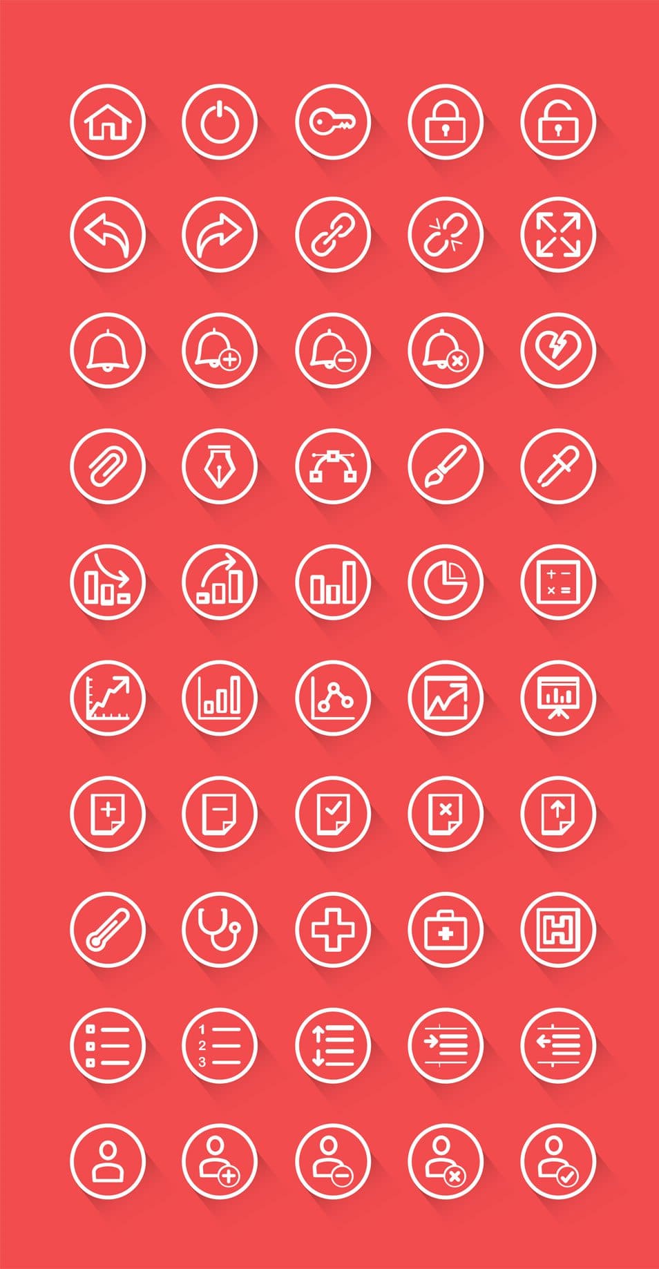 50 Rounded Outline Icons