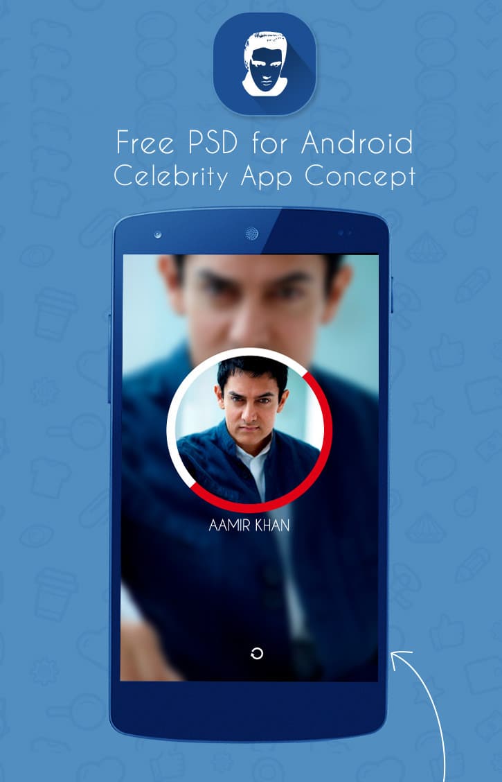 Android Celebrity Mobile App Concept UI PSD