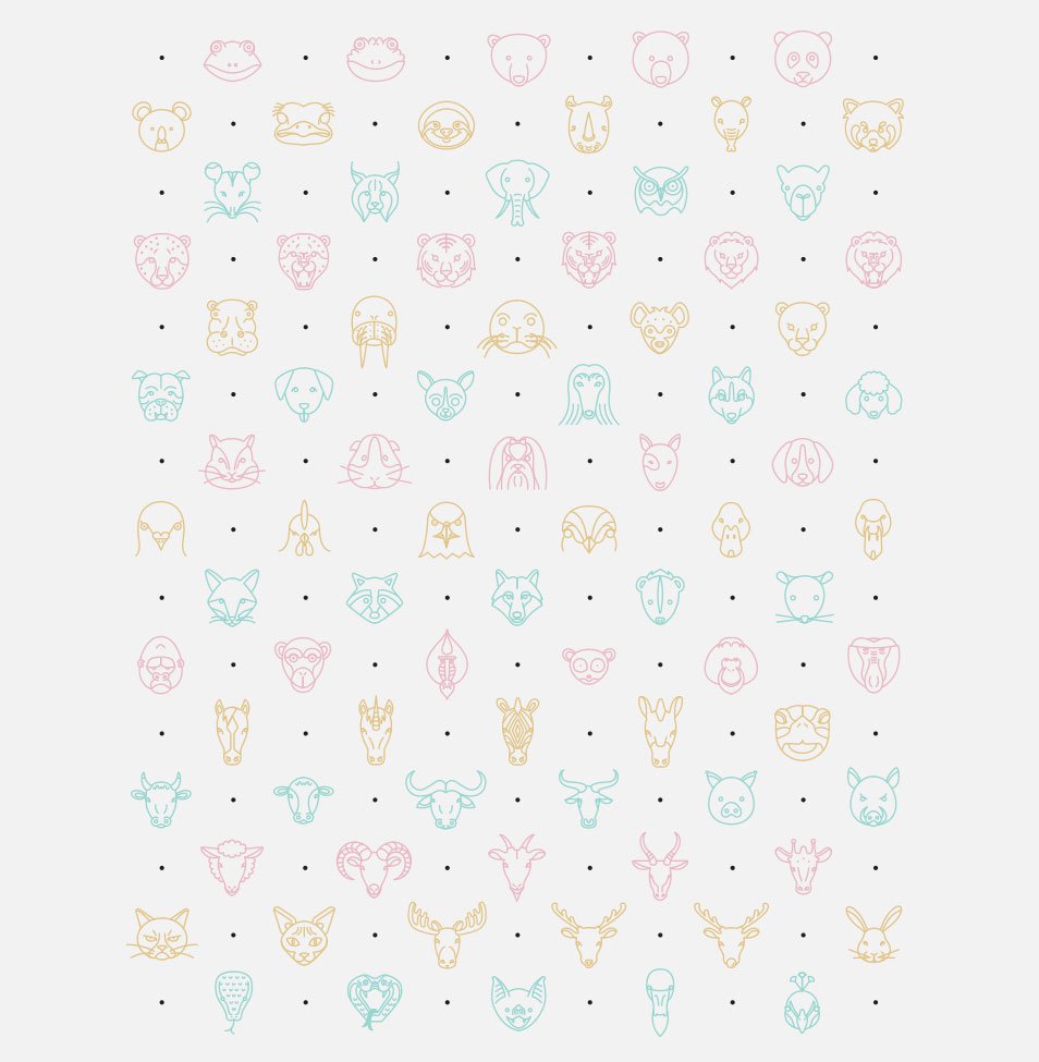 Animal Line Icon Set