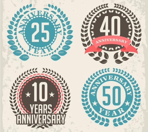 Anniversary laurel badges