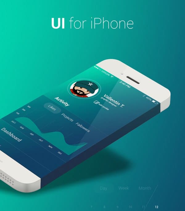 Blue App UI For IPhone
