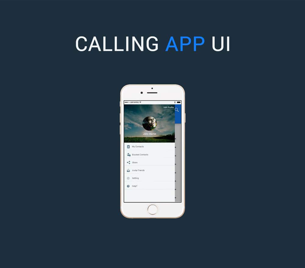 Calling App UI PSD