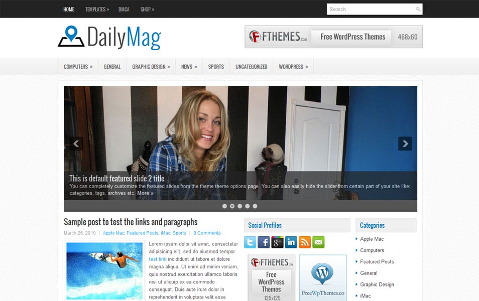 DailyMag Free Magazine WordPress Theme