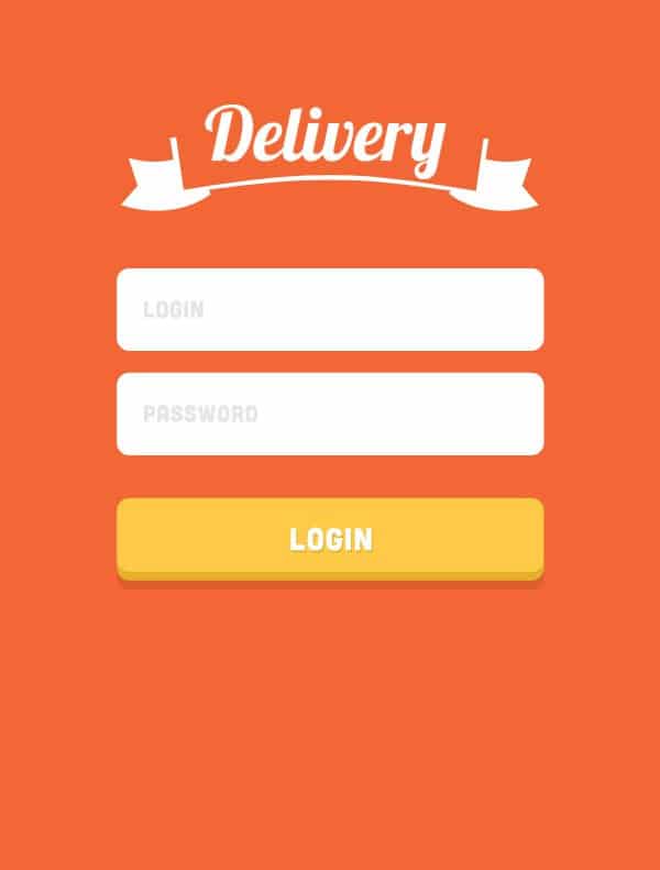 Delivery iPhone App UI Kit PSD