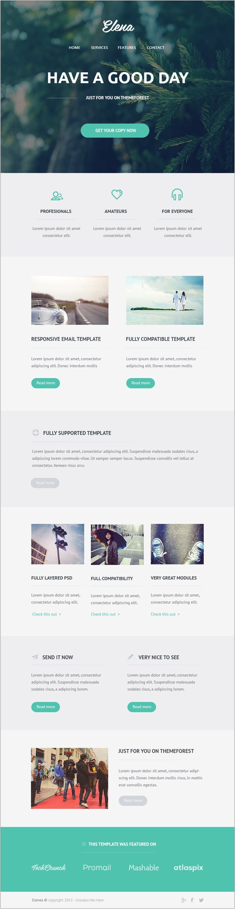 This free psd is for the Elena email design.This free web design ...