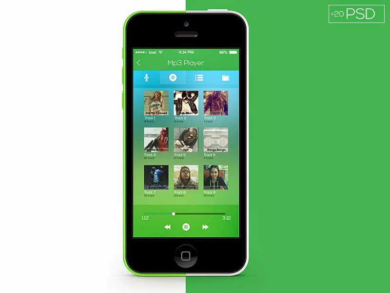 Flat App UI Free PSD
