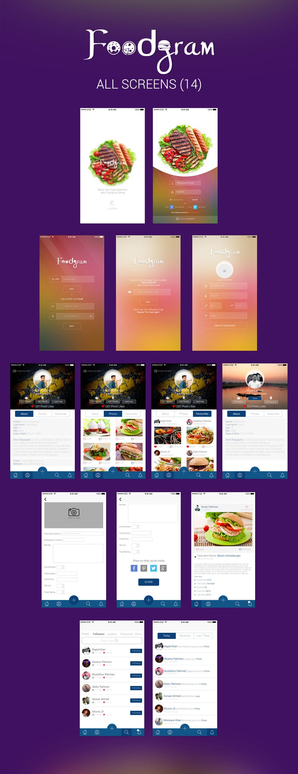 Foodgram - Free App UI PSD