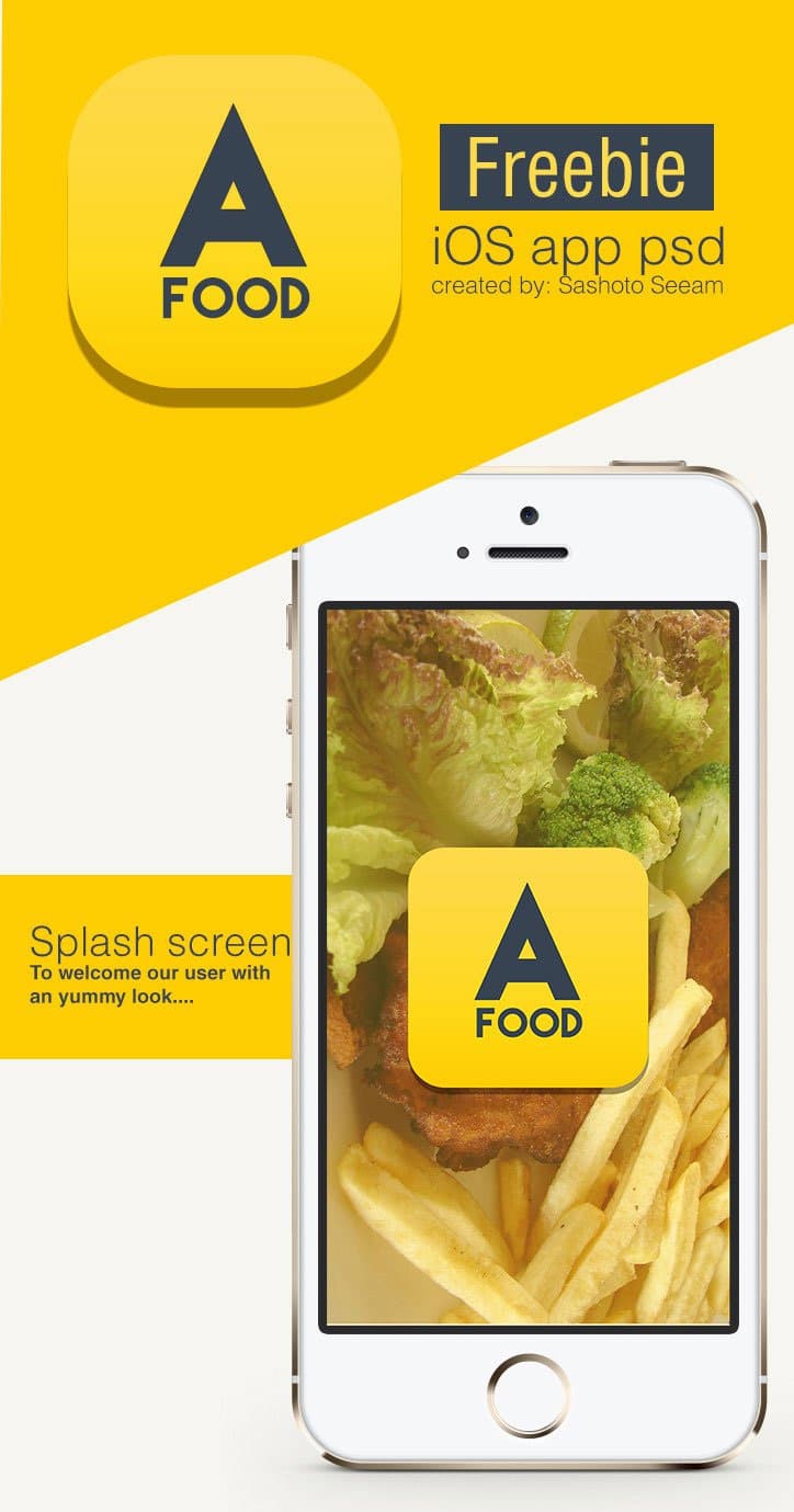 Free IOS Restaurant Finder App PSD