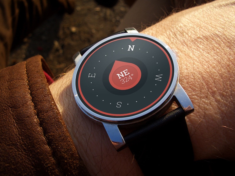 Free Minimalist Compass APP UI PSD