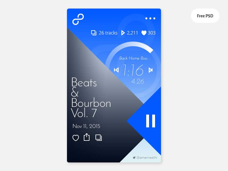 Free Music App PSD
