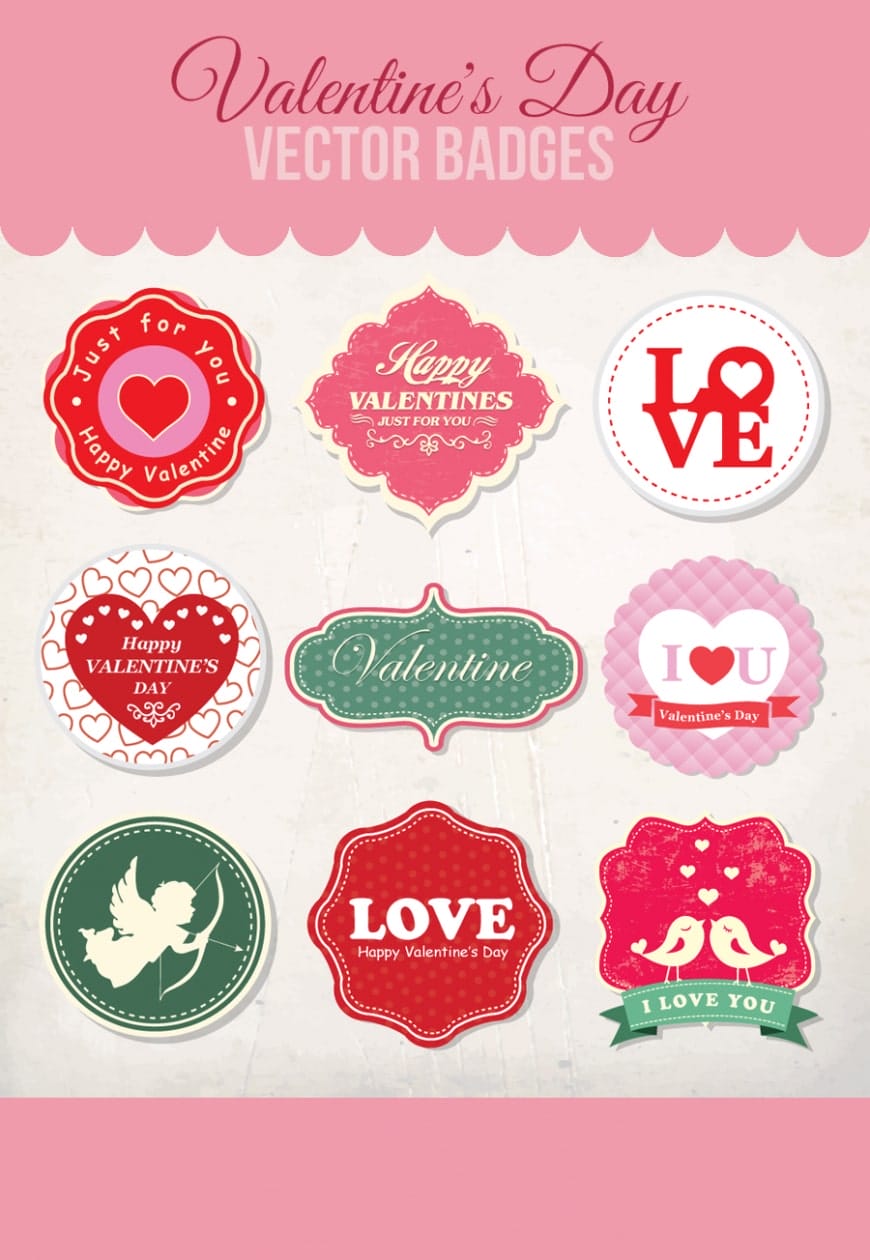 Free Valentine’s Day Vector Badges