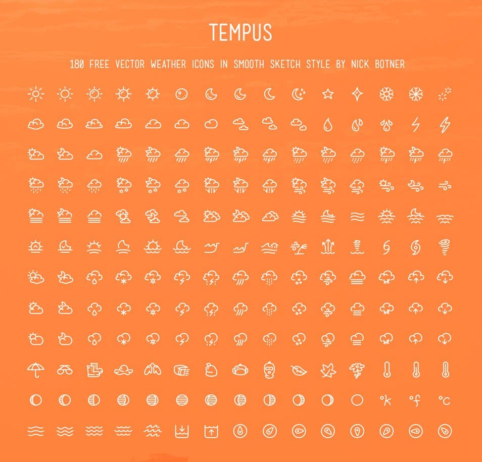 Free Vector File – 180 Weather Icons