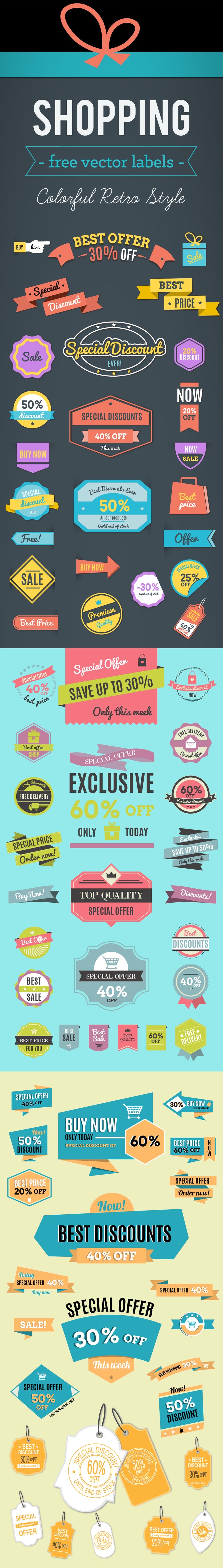 Free Vector Shopping Labels