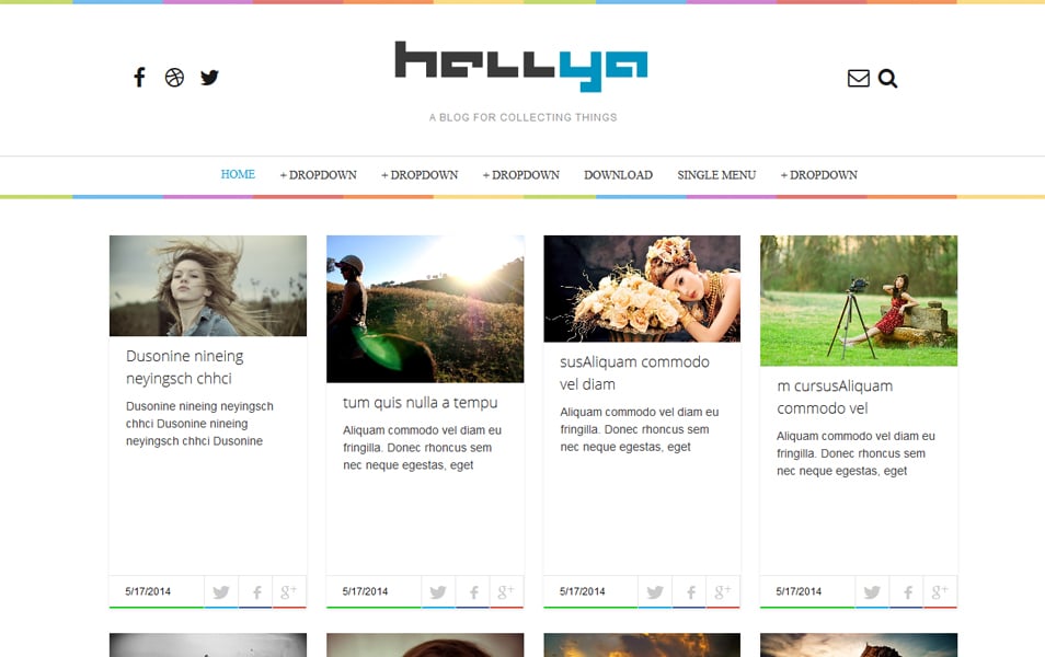 Hellya Responsive Personal Blog Blogger Template