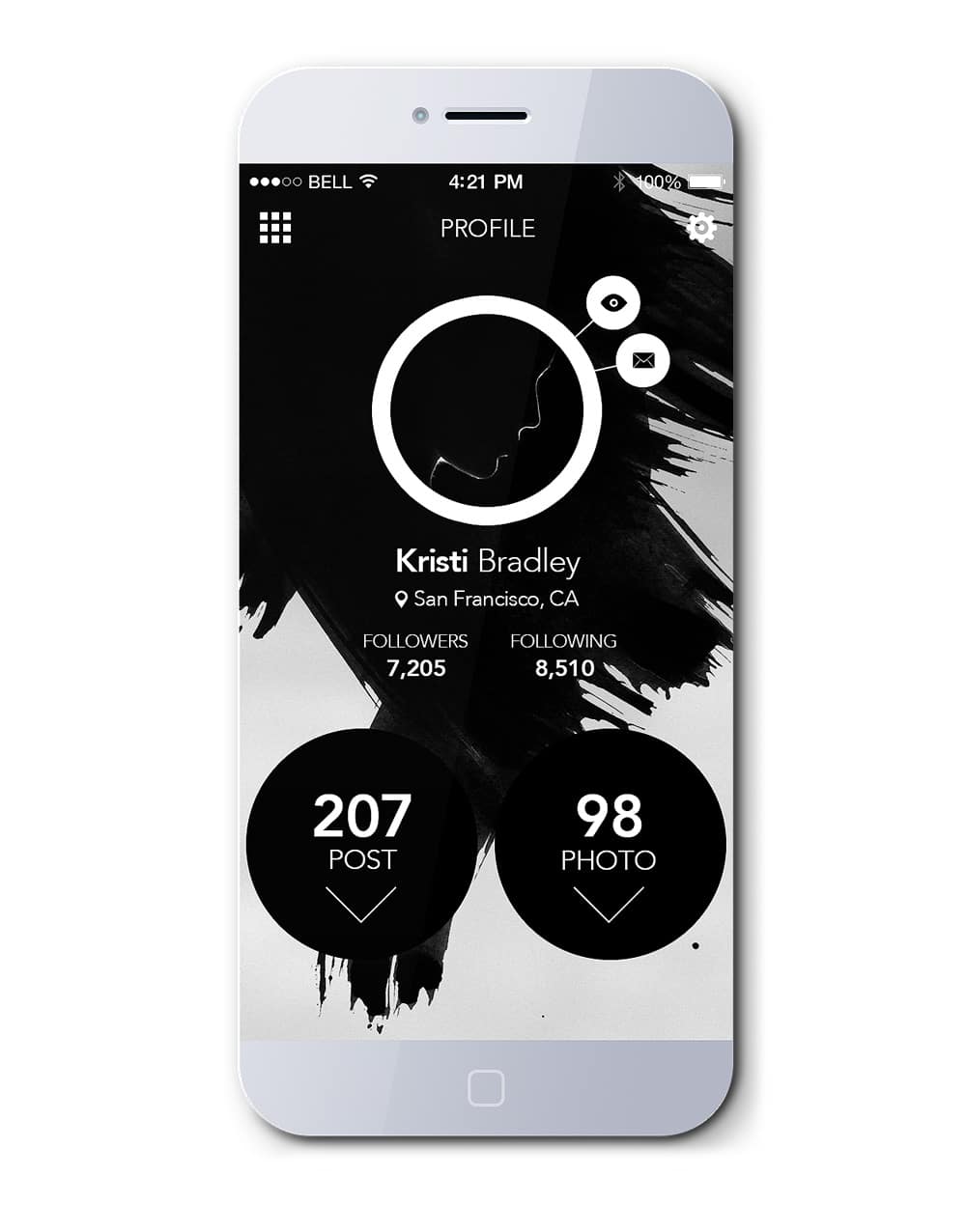IOS7 App Profile Page Free PSD