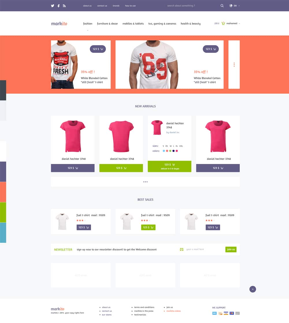 Markito - Free Shopping Template PSD