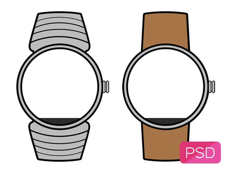 Moto 360 Wireframe PSD