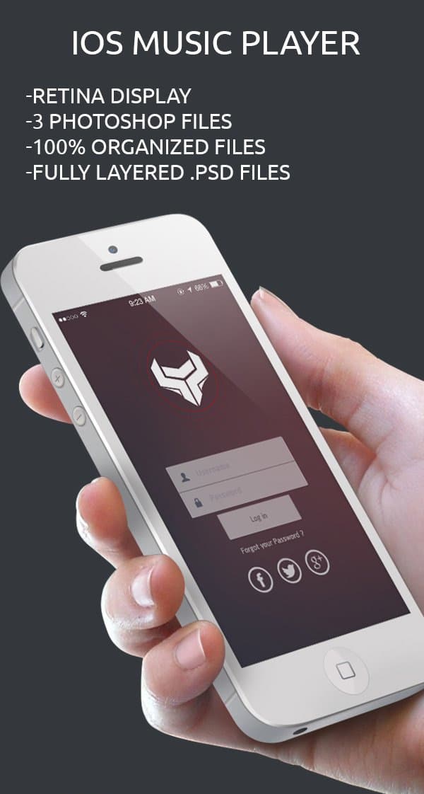 Music Player IOS 7 Free PSD