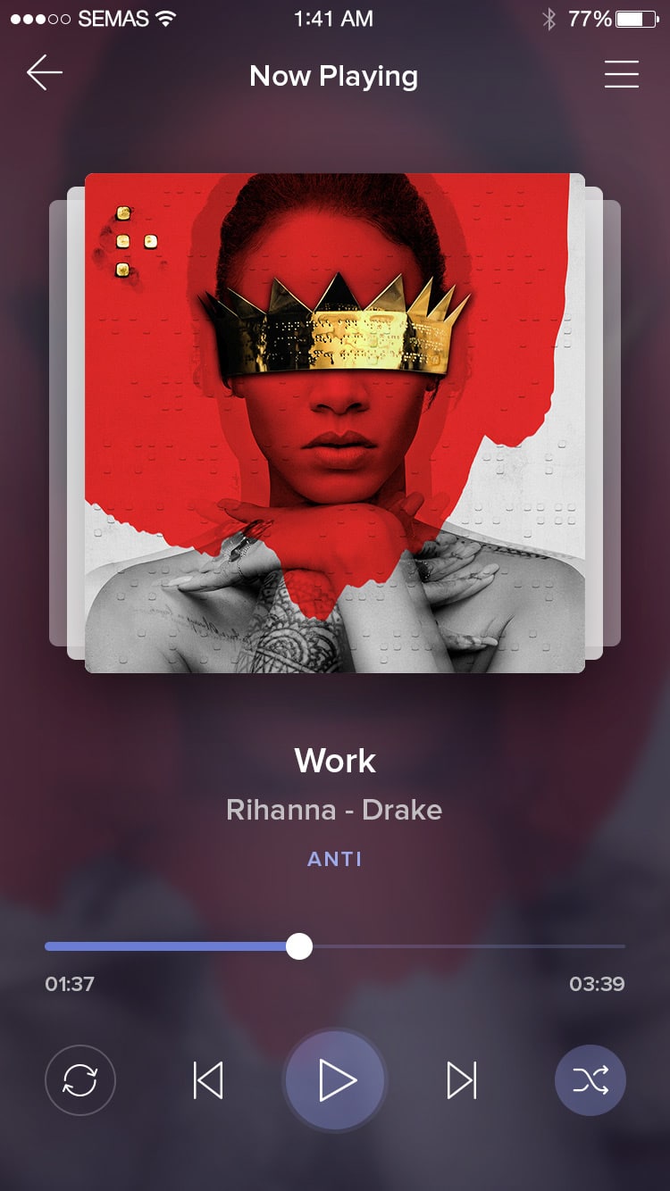 Music Player Screen PSD