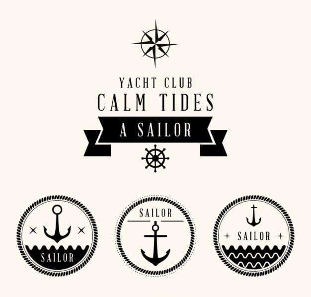 Nautical set of free badges