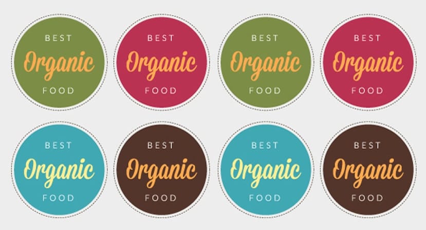 Organic Food Label Vectors