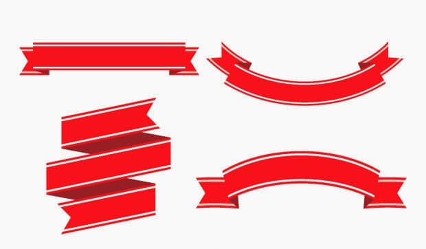 Professional Red Ribbons Free Vector