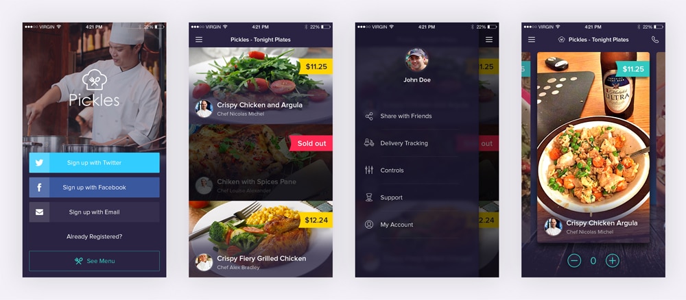 Restaurant App UI PSD