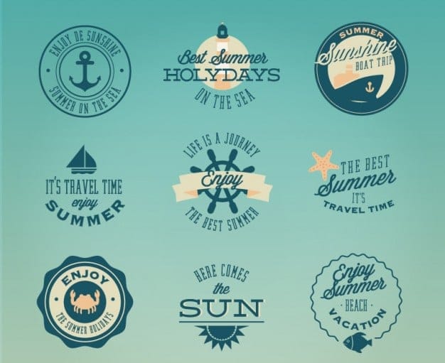 Retro nautical cruise badges