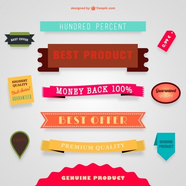 Sale vector banners and ribbons
