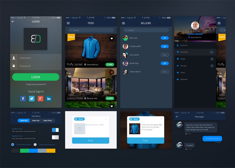Sales App UI PSD
