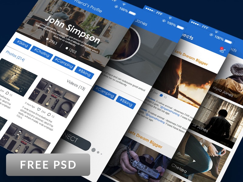 Social Network UI PSD