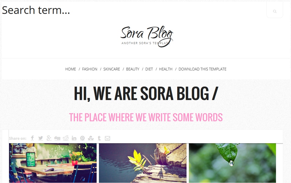 Sora blog - Kişisel Blog Blogger Şablon