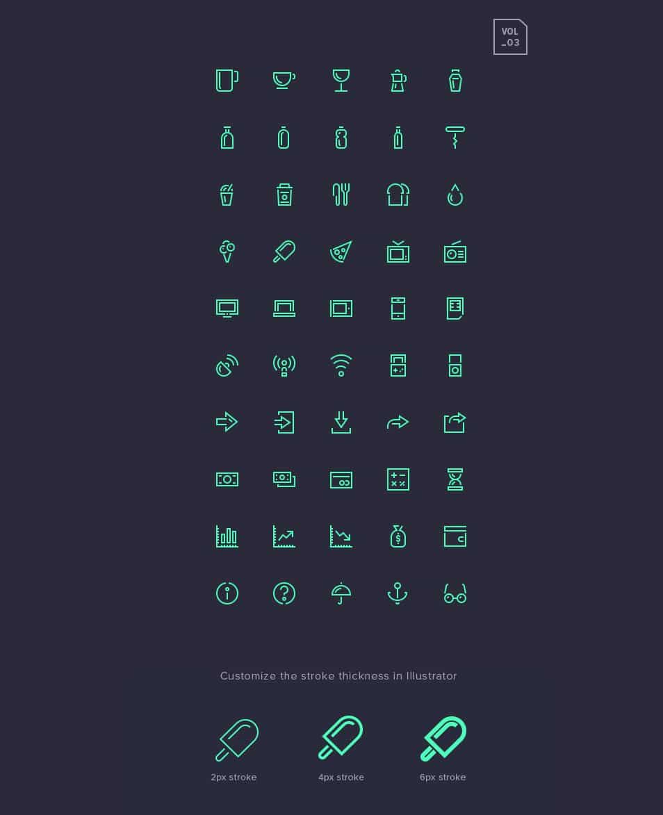 Stroke Gap Icons Set Vol.3