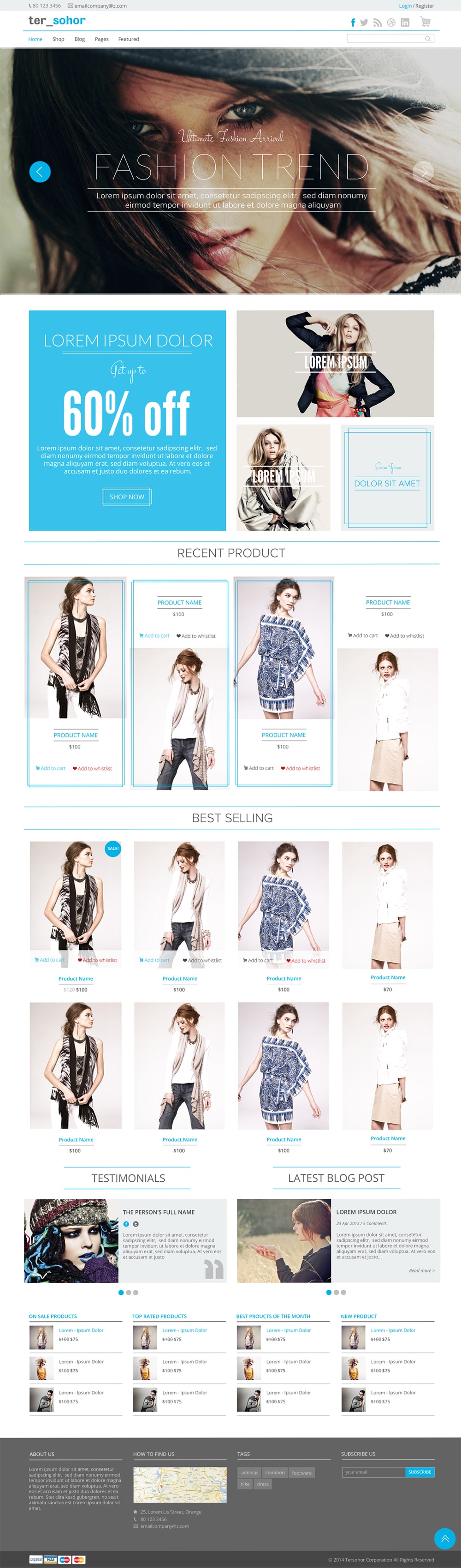 Tersohor - E-commerce Template Free PSD