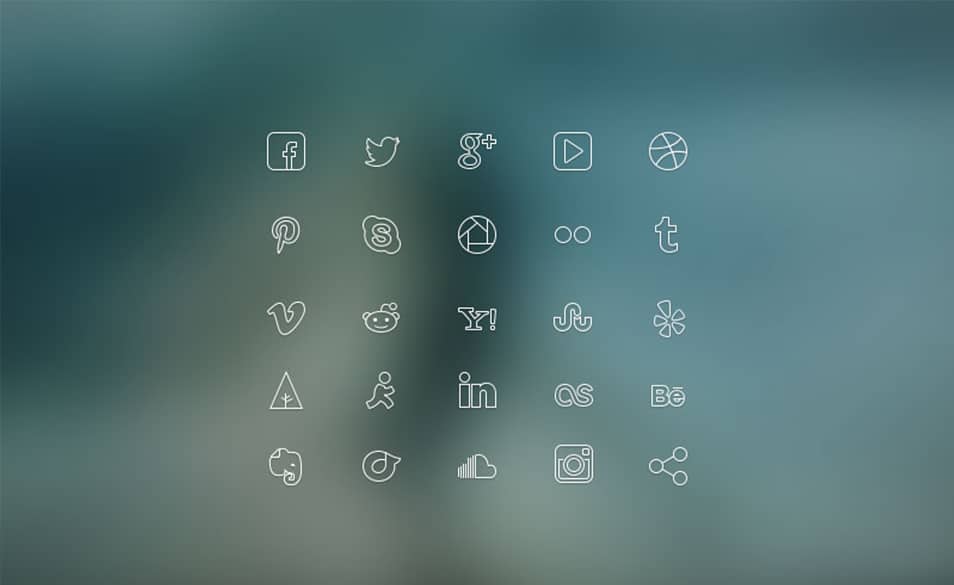 Ultra-thin Social Media Icons