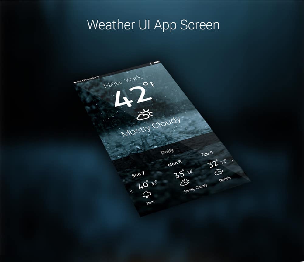 Weather App UI PSD